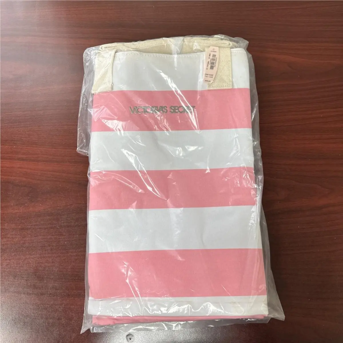 Victoria`s Secret Weekender Tote Shopper Pink White Beige Large Size