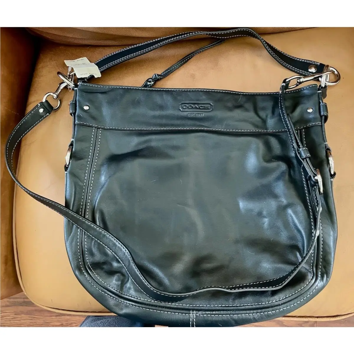 Coach Leather Convertible Hobo Shoulder Bag Large Zoe Graphite Leather