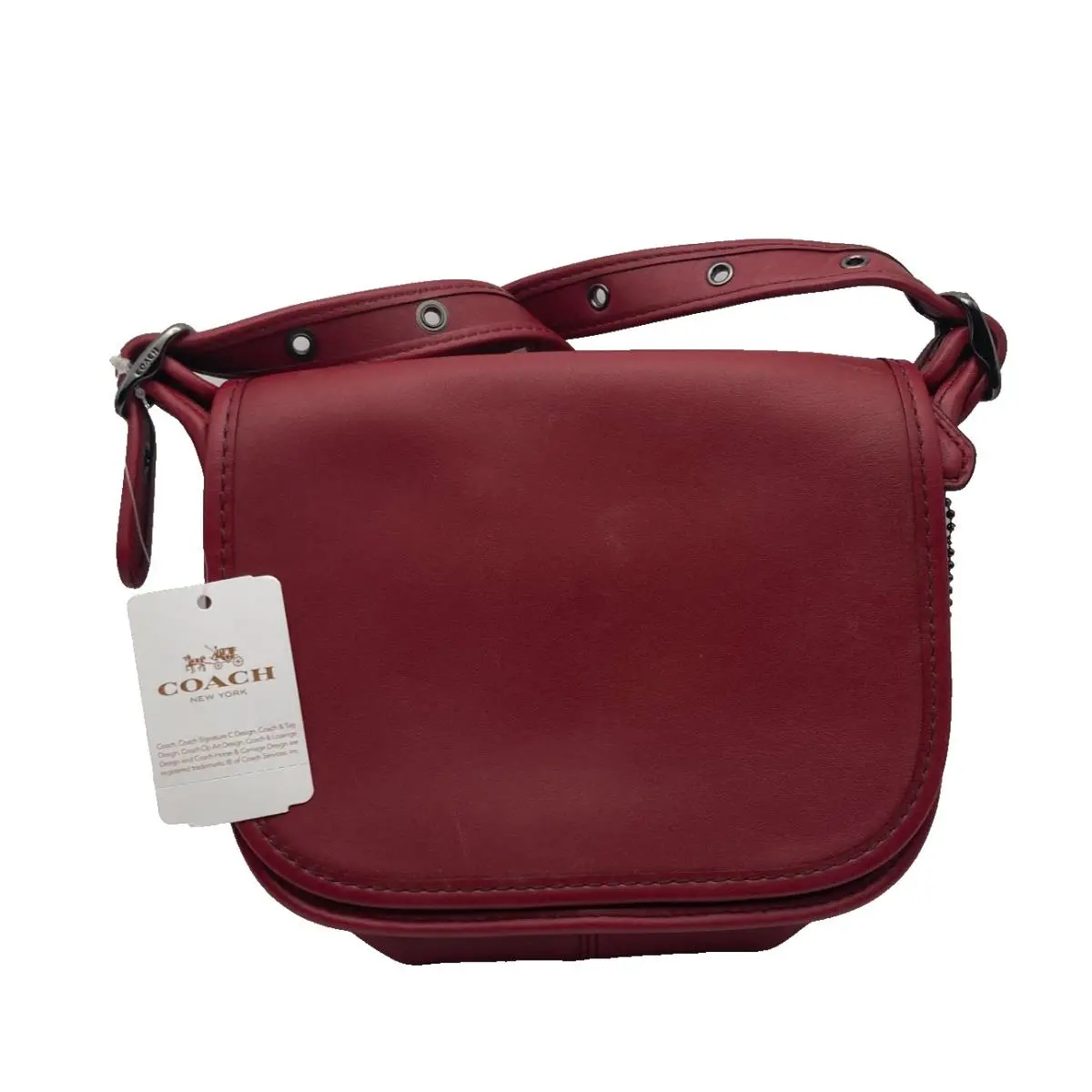 Coach Saddle 18 57731 Dark Cherry Glovetanned Leather Crossbody Shoulder Bag