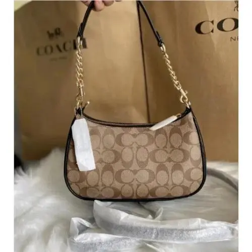 Coach Teri 2 Way Shoulder Bag In Signature Canvas Fashion Crossbody