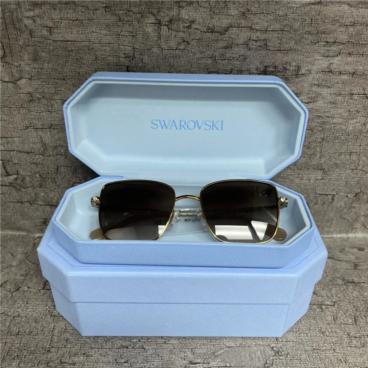 Swarovski Sunglasses OSK7015 Green Gradient Brown Green Crystals with Case