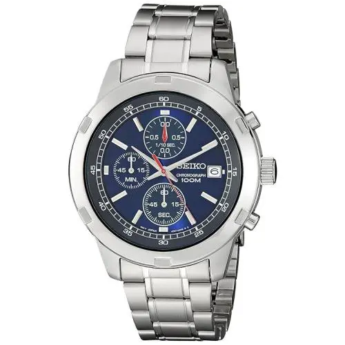 Seiko Chronograph Blue Dial Men`s Watch SKS419 - Dial: Blue, Band: Silver, Bezel: Silver