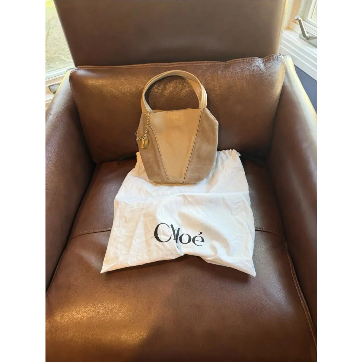 Chloé Spin Beige Leather Purse