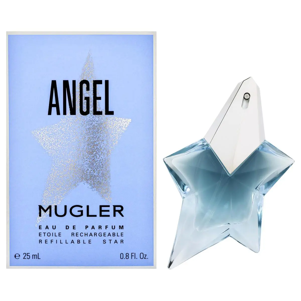 2 Pack Angel by Thierry  For Women - 0.8 oz Edp Spray Refillable by Mugler