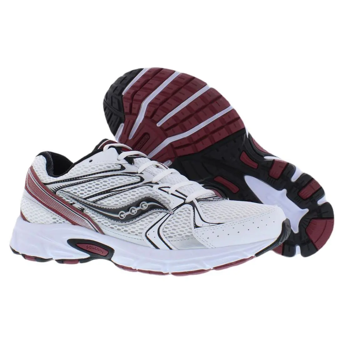 Saucony Ride Millennium Unisex Shoes - White/Red, Main: White
