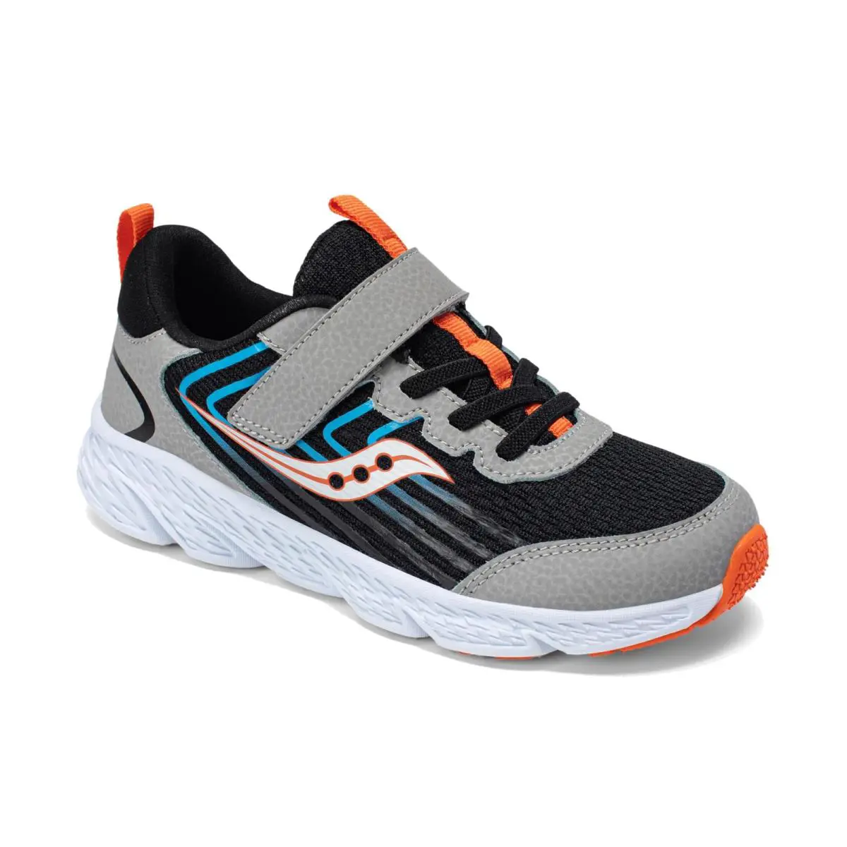 Saucony Kids` Wind 3.0 Alternative Closure 13 Big Kid Black/grey