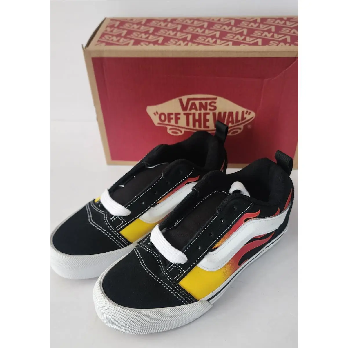 Vans shoes - VANS Knu Skool - Knu Skool - VN000EB9Y09 - Youth Vans Knu Skool Flame Black/Red VN000EB9Y09 0