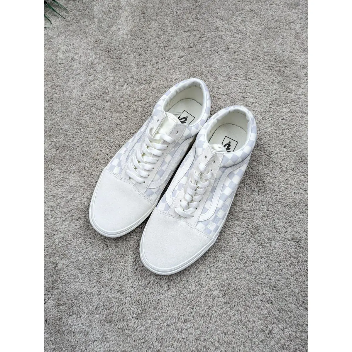 Vans shoes - Vans Old Skool Checkerboard Gray Marshmallow - White 0