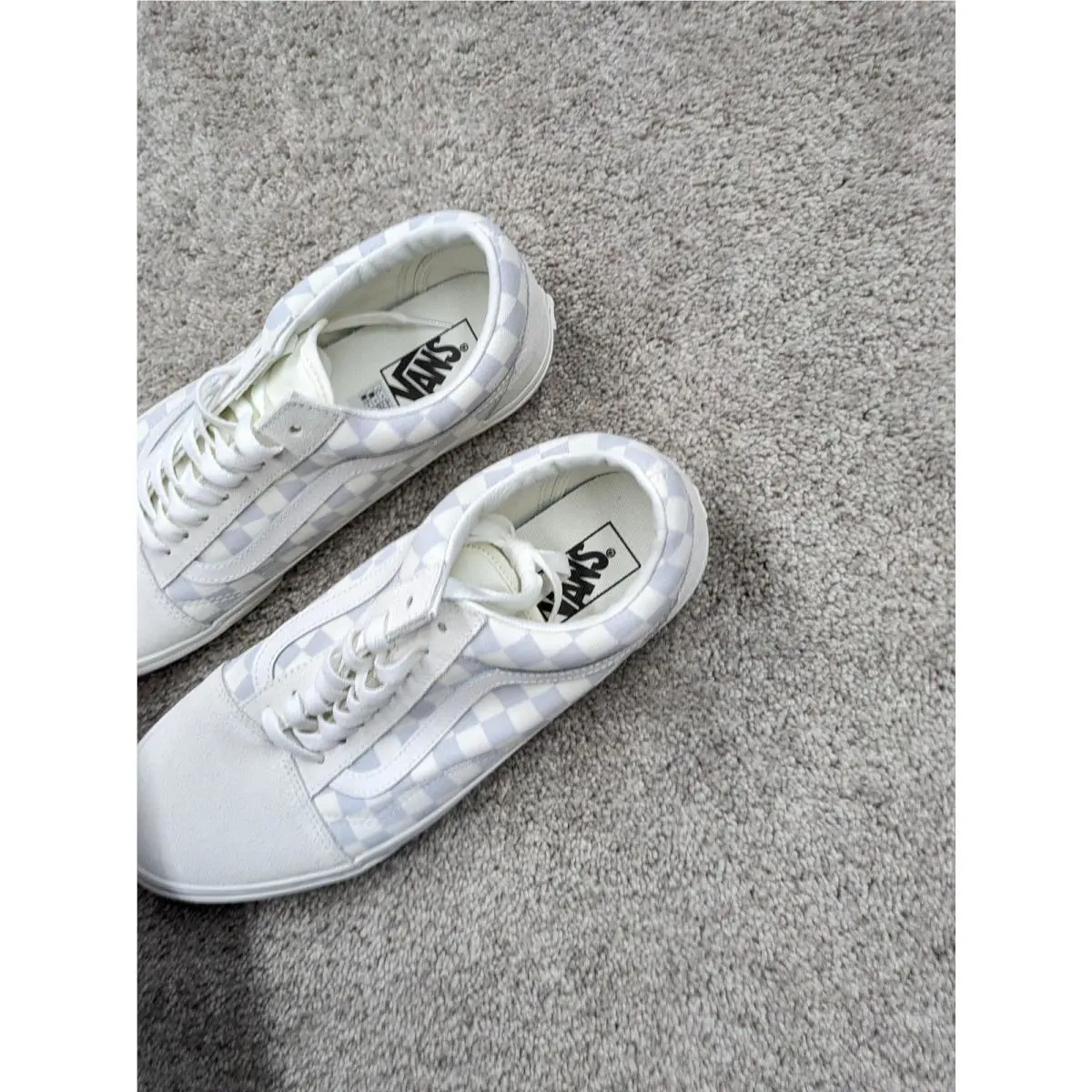 Vans shoes - Vans Old Skool Checkerboard Gray Marshmallow - White 2