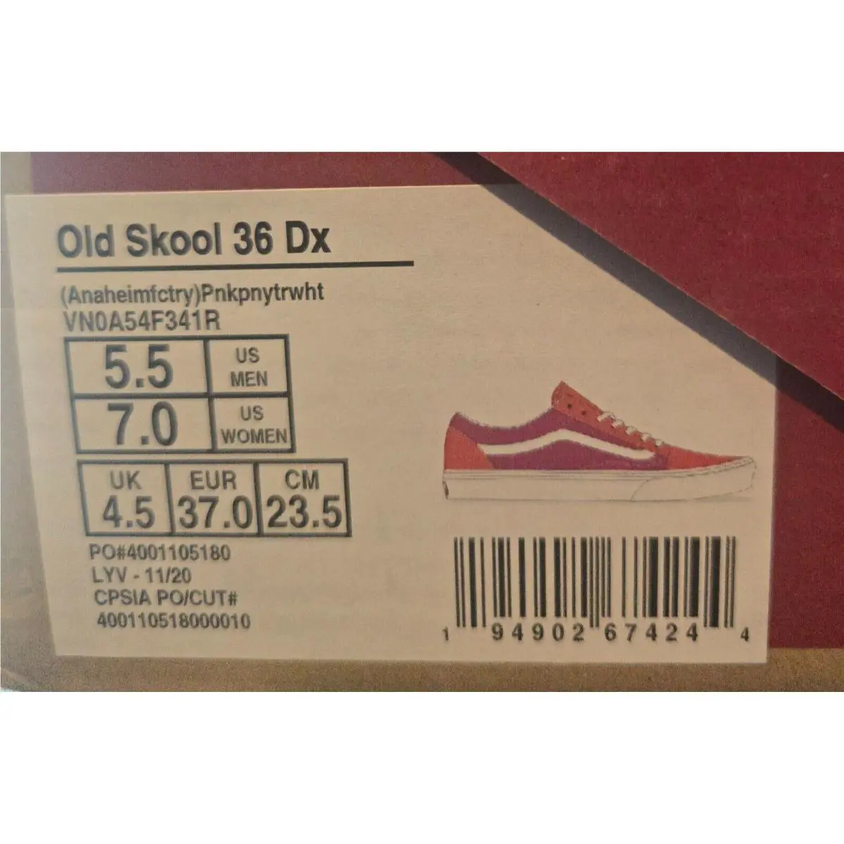 Vans shoes - Style 36 DX - Style - Pink Pony/True White 7
