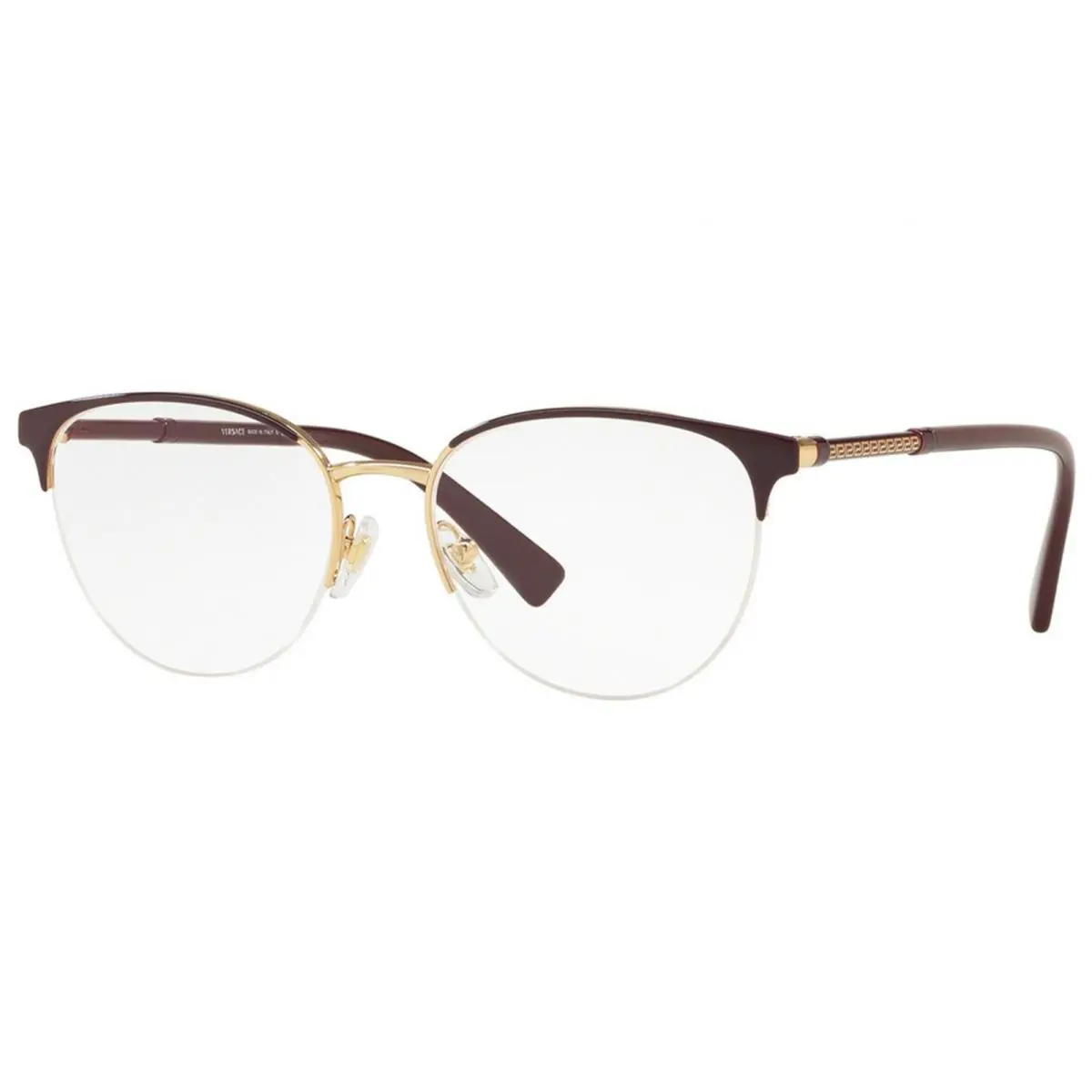Versace VE1247 1418 Eyeglasses Women`s Violet/gold Semi Rim Round Shape 52mm