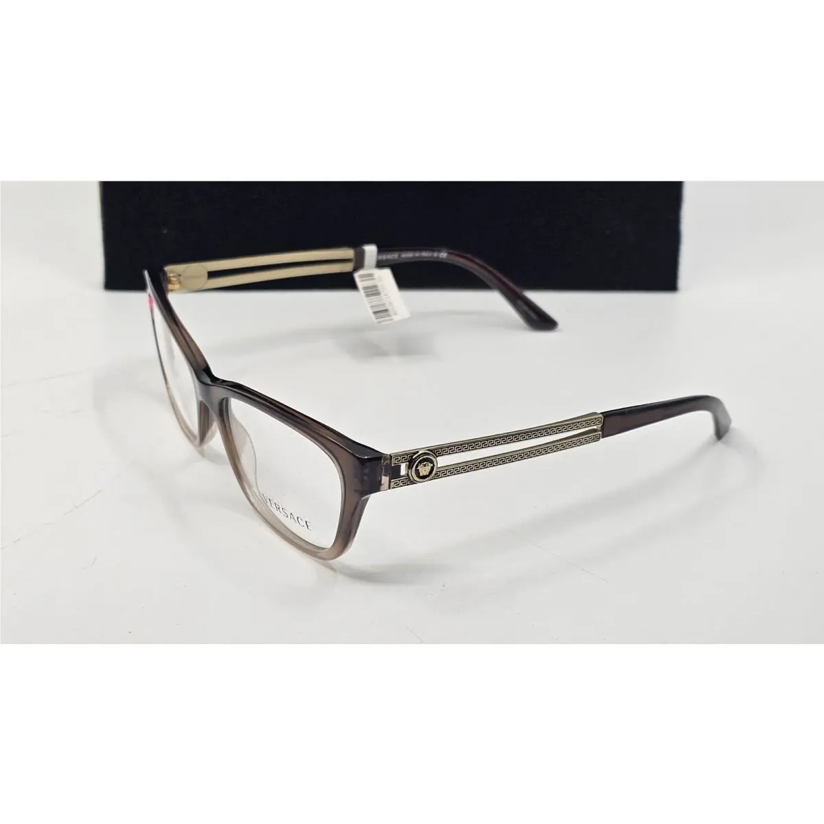 Versace VE3220 5165 Brown Rectangle Cat Eye Eyeglasses 54 16 140 Frames Only