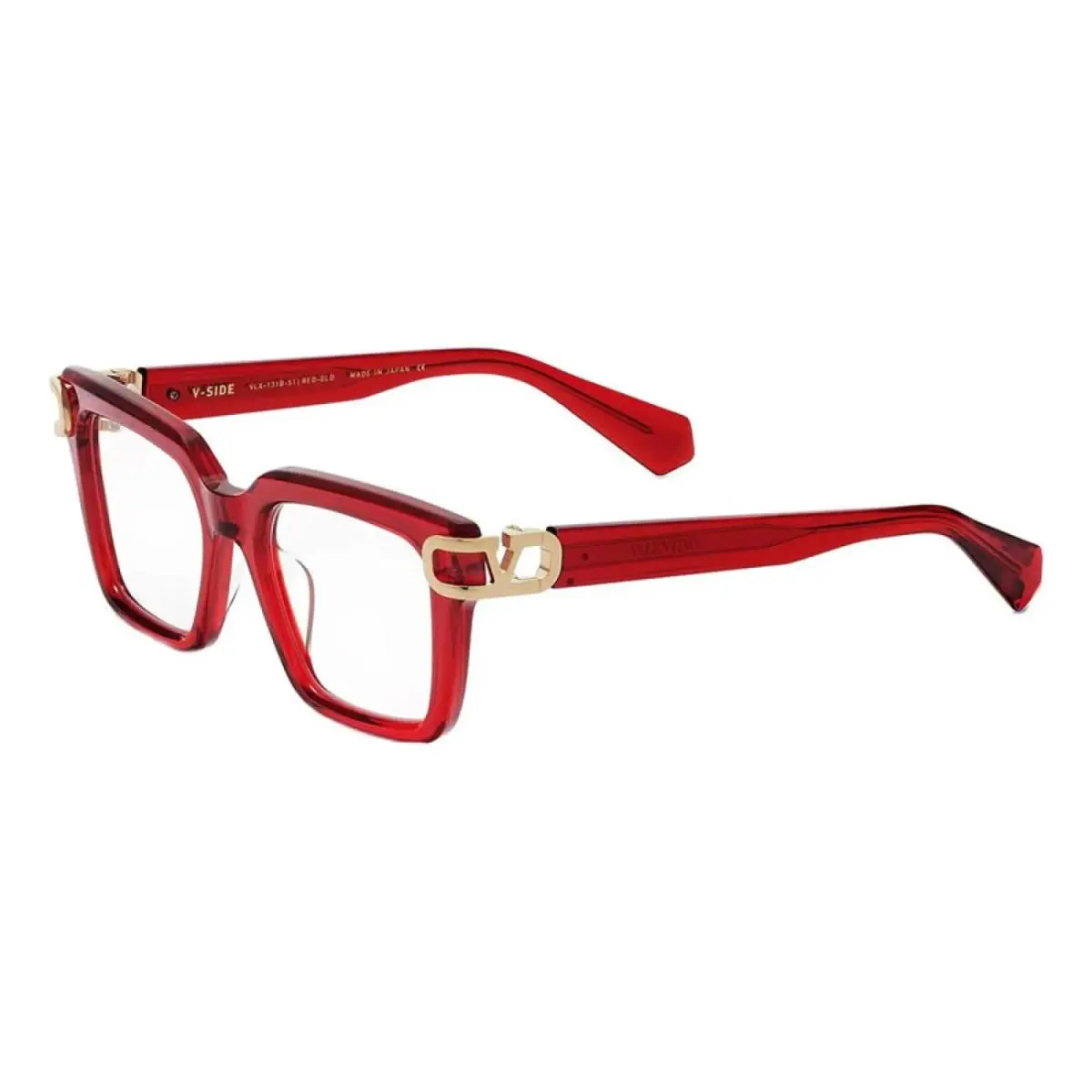 Valentino V-side VLX-131 B Square Crystal Rose 51 mm Women`s Eyeglasses Frame