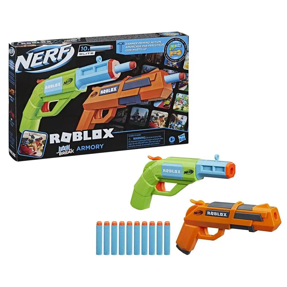 Nerf Roblox Jailbreak: Armory Includes 2 Hammer-action Blasters 10 One Size