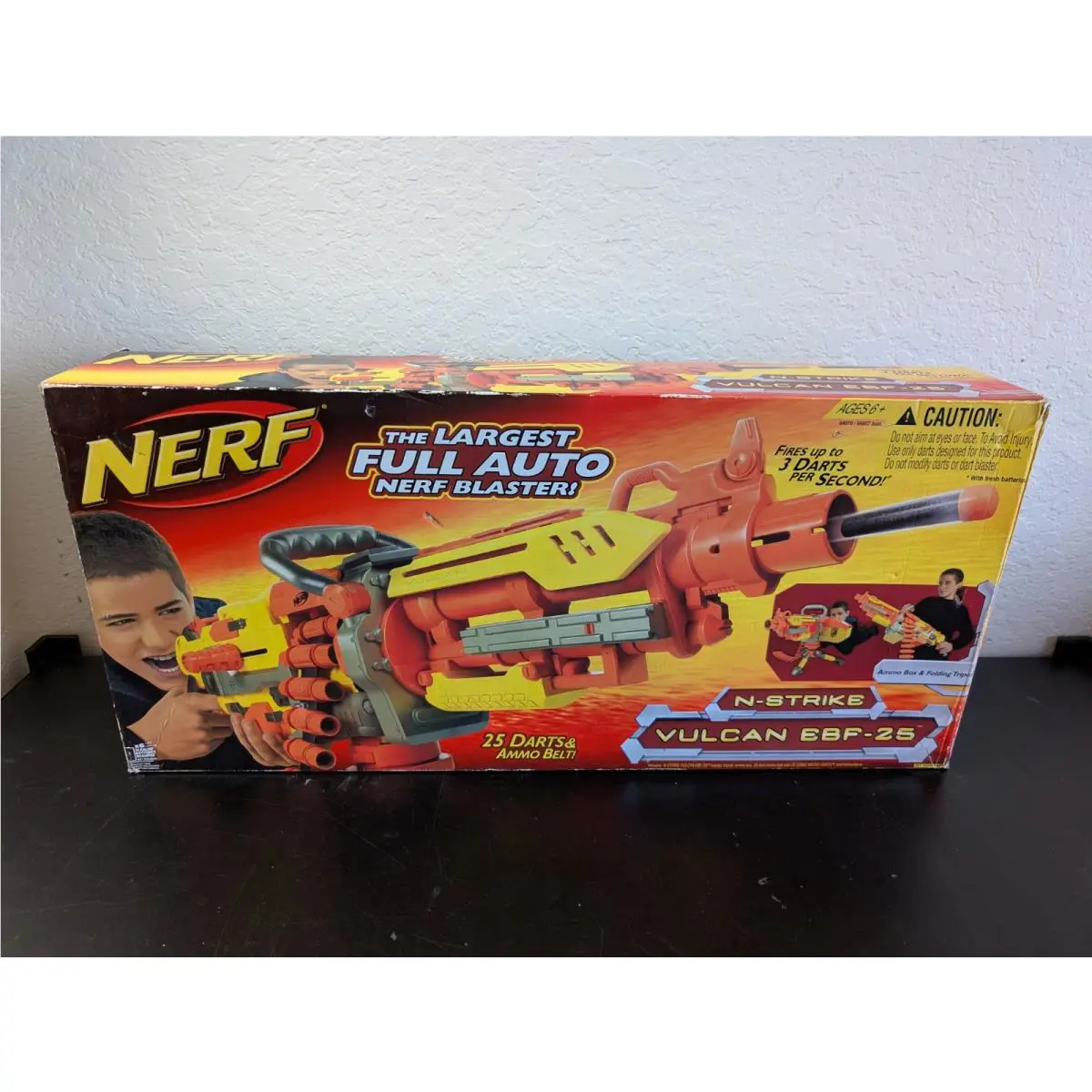 Nerf Vulcan EBF-25 Blaster Factory Tied Box Damage Complete
