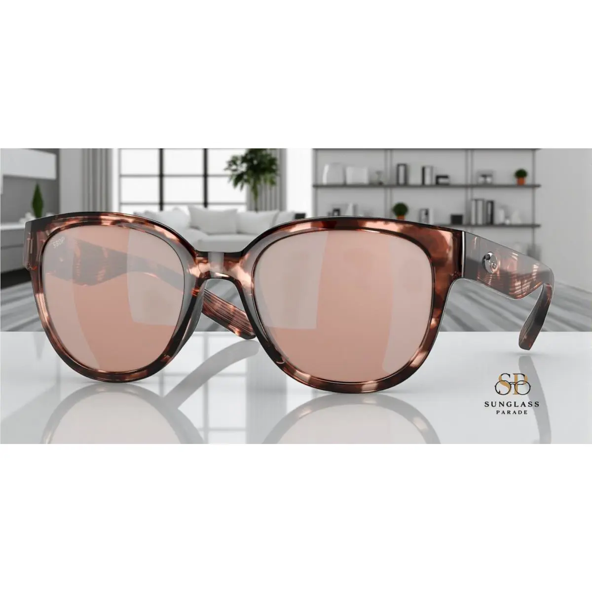 Costa Del Mar 6S9051 05 Salina Coral Tortoise Copper Silver 53 Womens Sunglasses - Frame: Coral Tortoise, Lens: Copper Silver Mirror