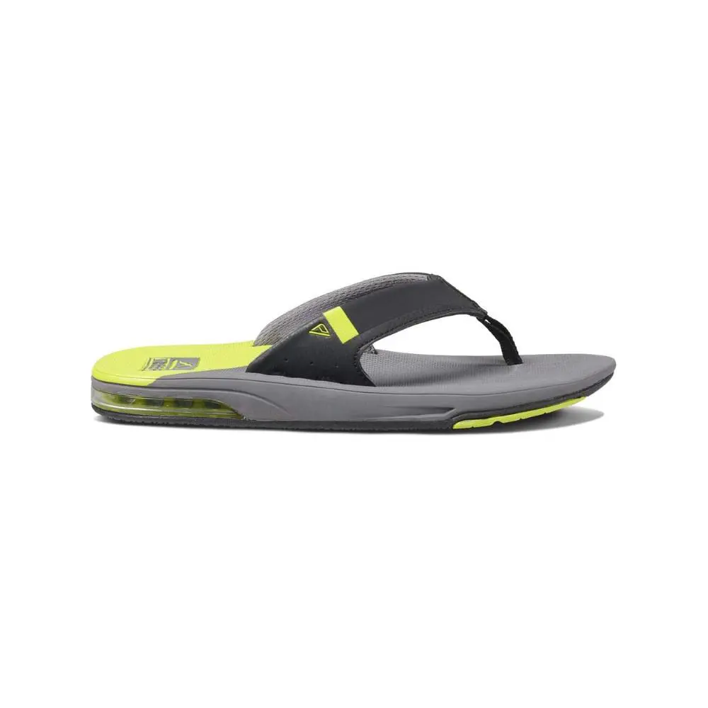 Reef Men`s Fanning Bottle Opener Flip Flop Thong Sandal - Gray Lime Low - Gray Lime