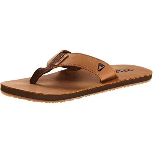 Reef Leather Smoothy Mens Comfort Sandals Bronze Brown - 4 Medium