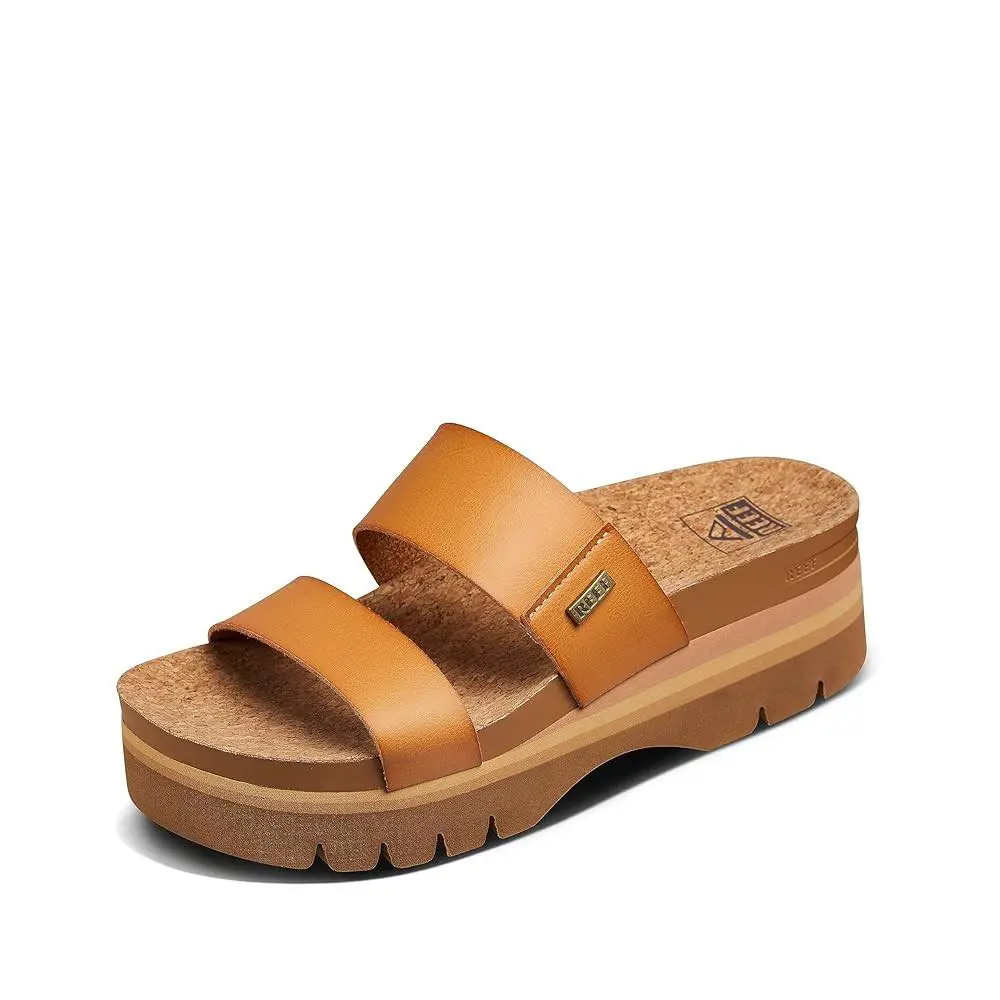 Reef Cushion Vista Hi 2.5 Women`s Platform Sandals Natural - 9.5 Medium