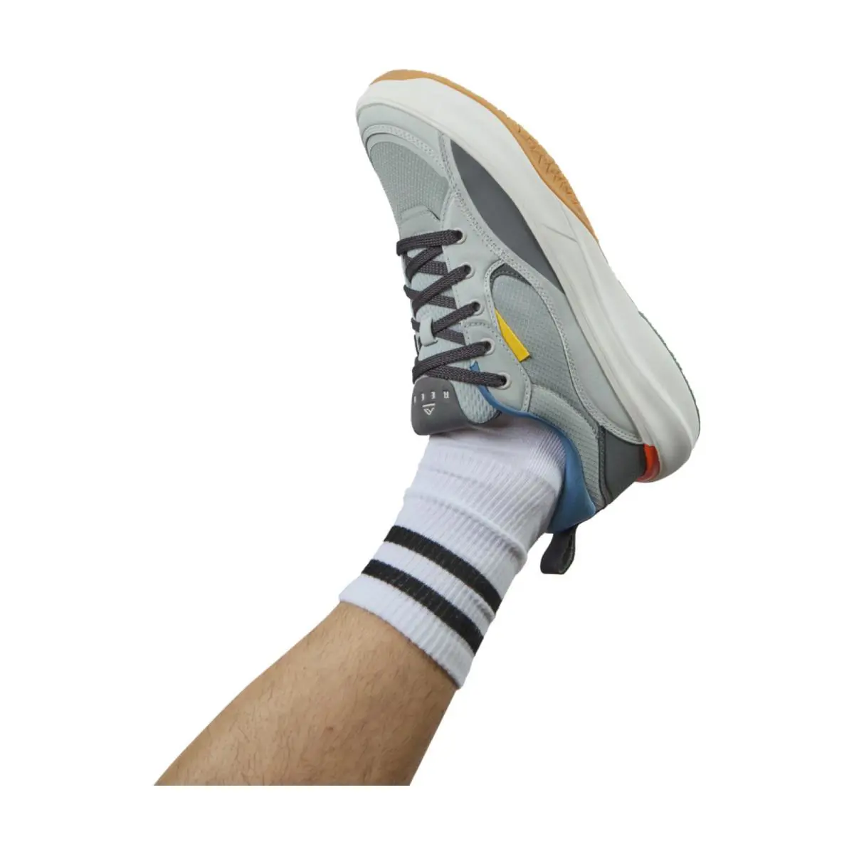 Fanning Men`s Comfort Beach Sandals Grey/blue/orange - 9 Medium by Reef