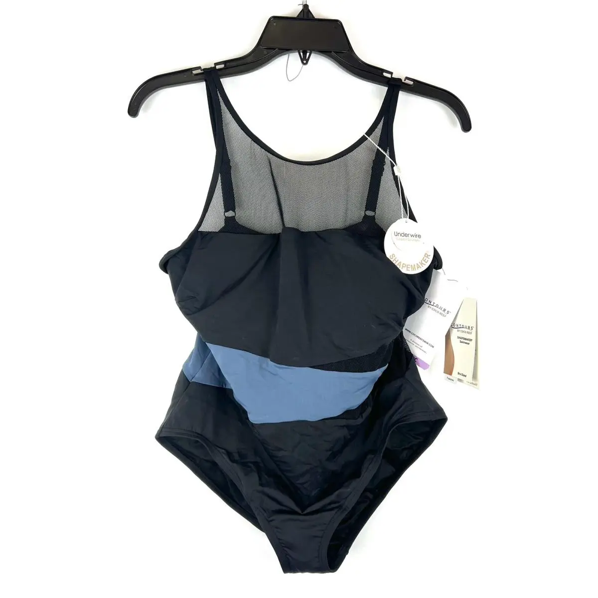 Coco Reef Women’s Black/blue Underwire One Piece Swimsuit Size 14/38C