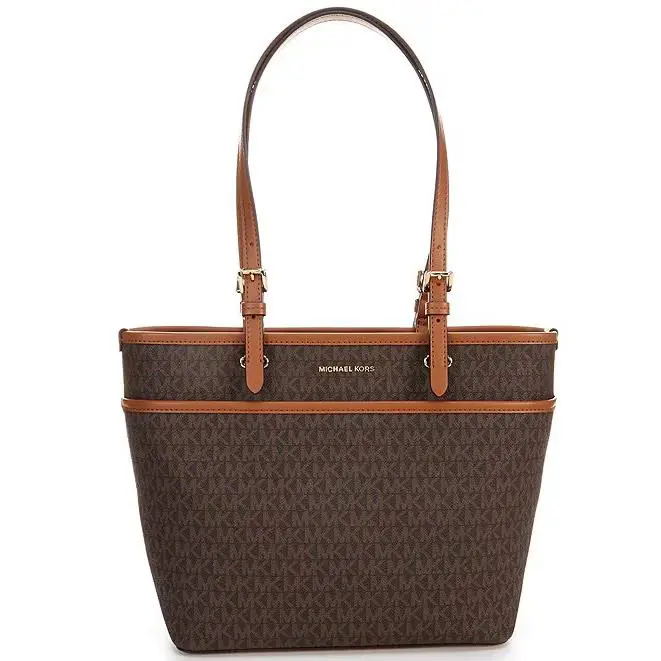 Michael Kors Winston 30S3GWNT2B-252 Tote Bag Women`s Brown Logo Print ERK380 - Exterior: Brown, Handle/Strap: Brown