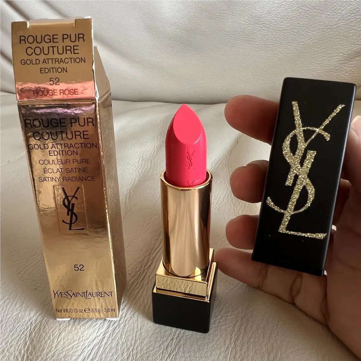 Yves Saint Laurent Gold Attraction Edition 52 Rouge Rose Lipstick Satiny Radianc