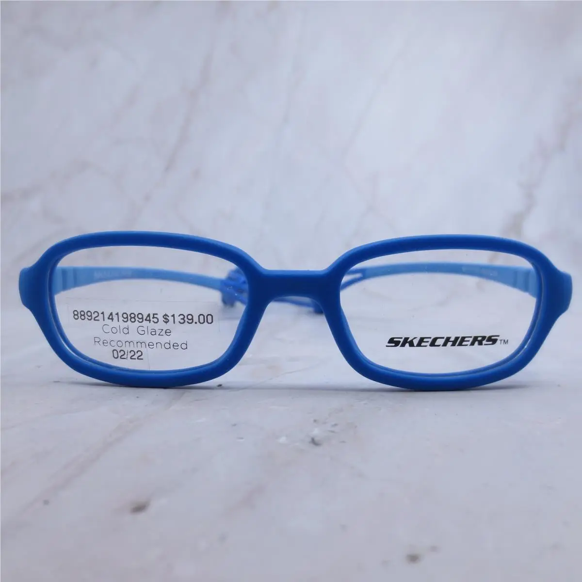 Skechers Kids Blue Eyeglass Frames SE1170 091 Rectangular 42-16-130 with Strap