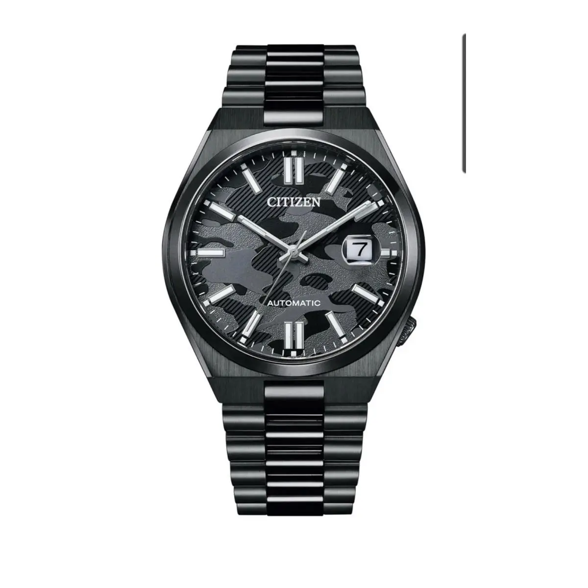 Citizen Automatic Black Camouflage Dial Sapphire Glass Men`s Watch NJ0155-87E