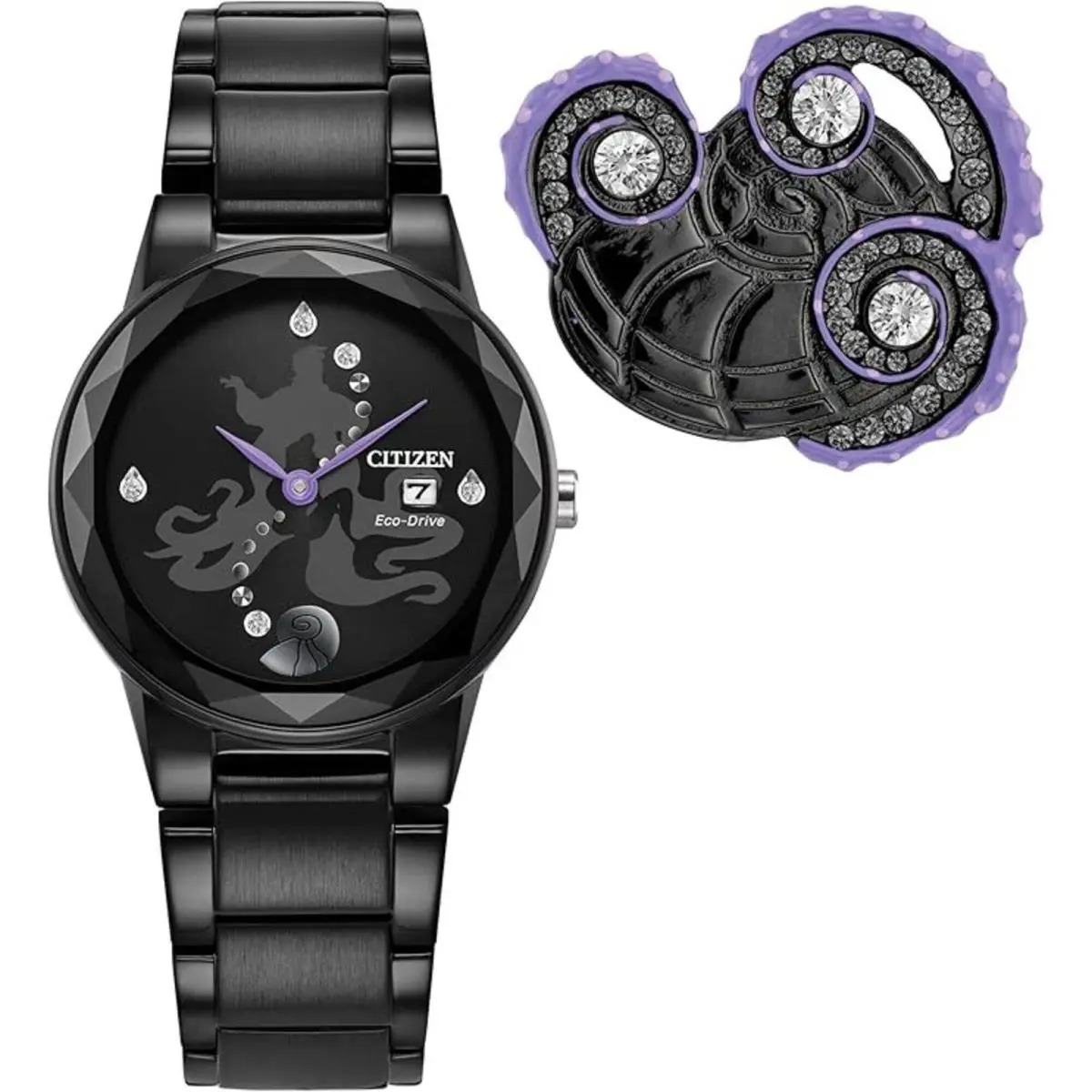 Women`s Watch Disney Villian Ursula Eco-drive Black Bracelet GA1075-68W by Citizen