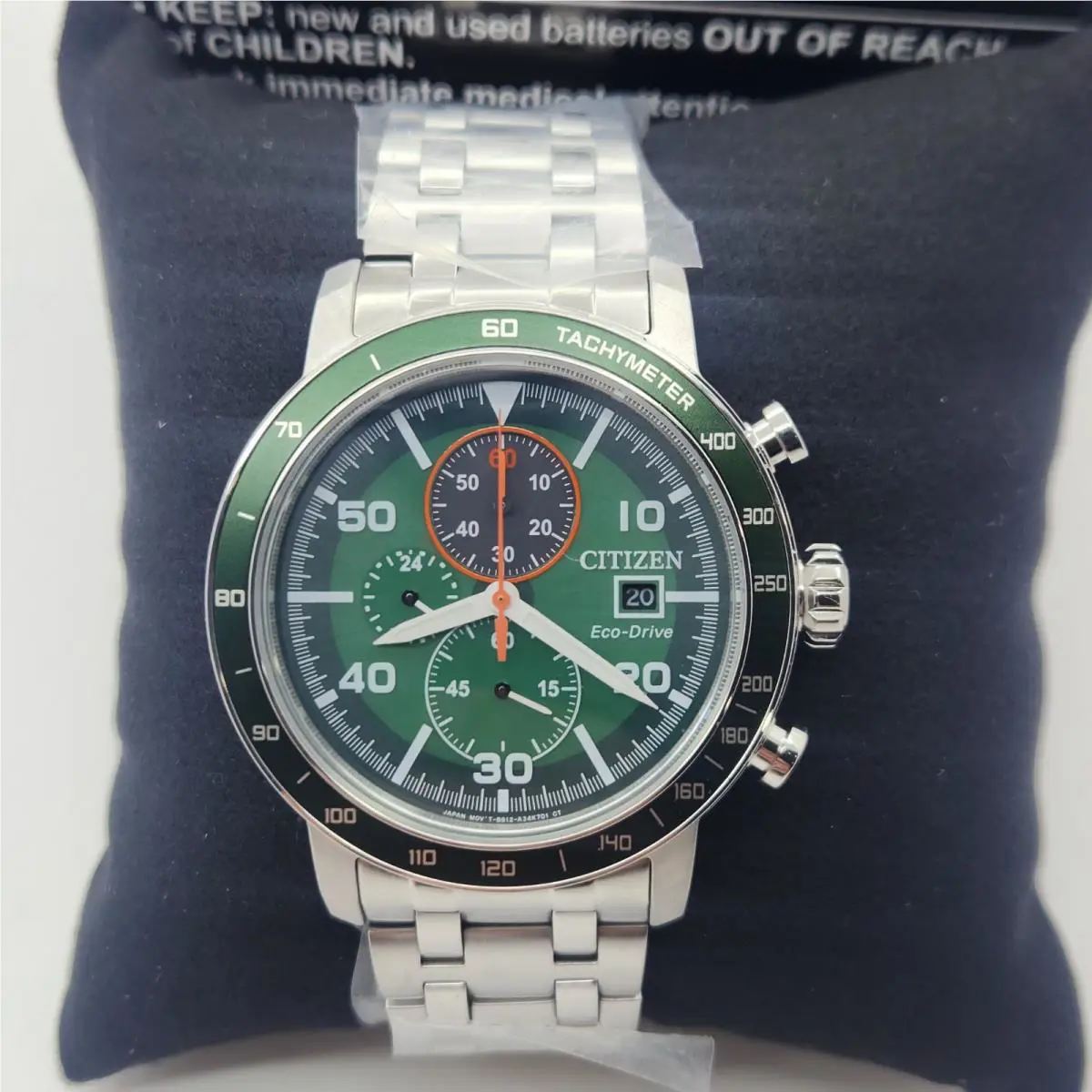 Citizen Brycen Men`s Chronograph Eco Drive Watch CA0851-09L Green
