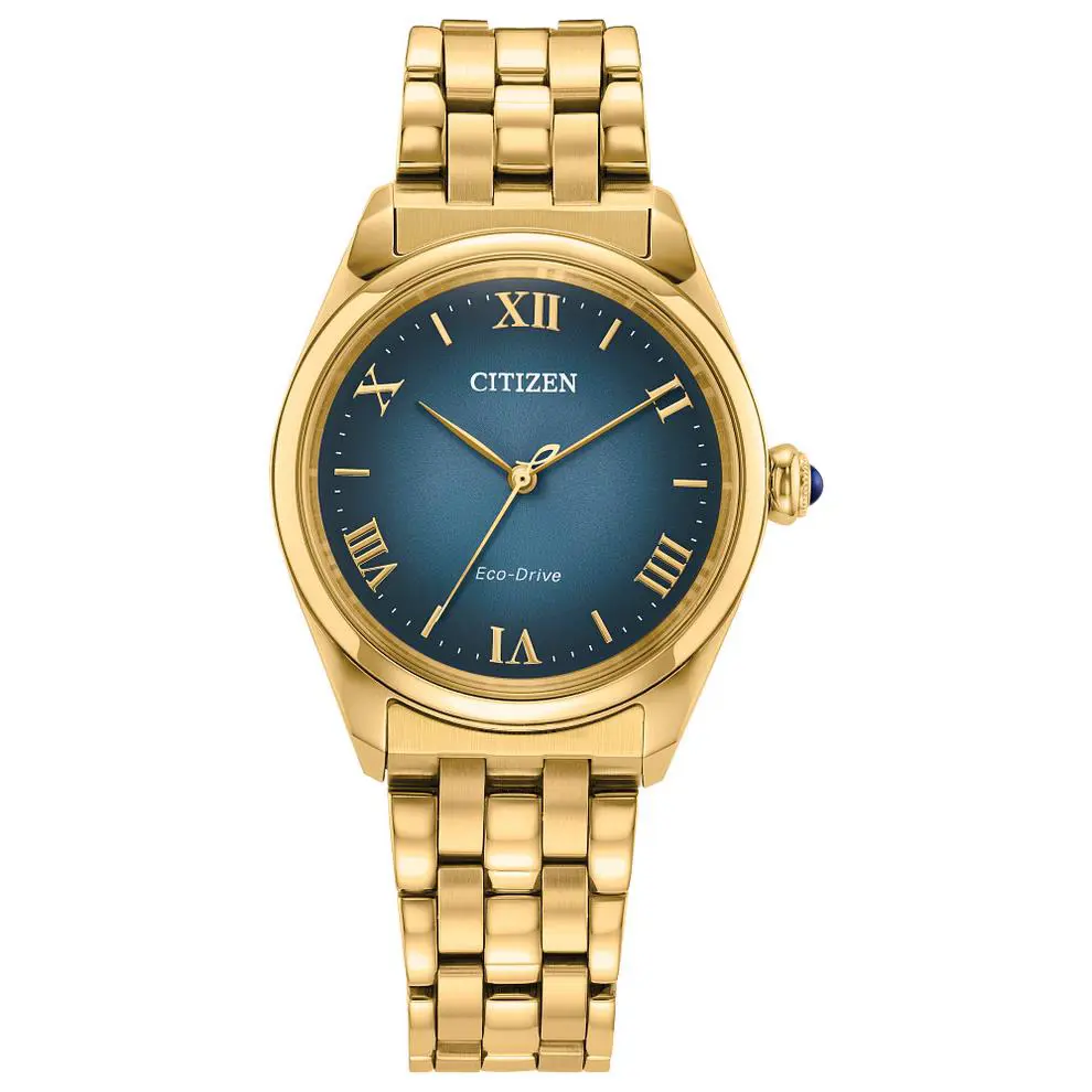 Citizen L Classic Eco-drive Blue Dial Ladies Watch EM1142-84L - Blue, Dial: Blue, Band: Gold-tone