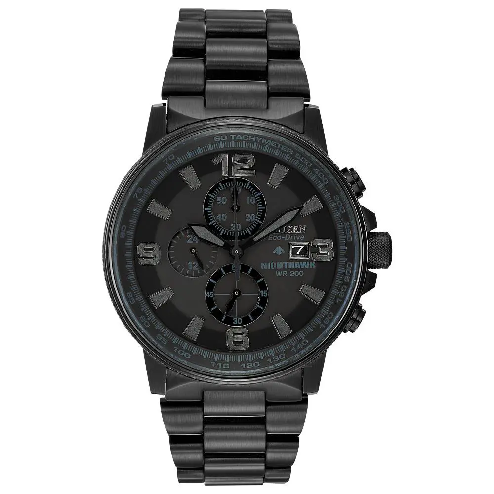 Citizen Eco-drive Black Nighthawk CA0295-58E Chronograph Men Wrist Watch