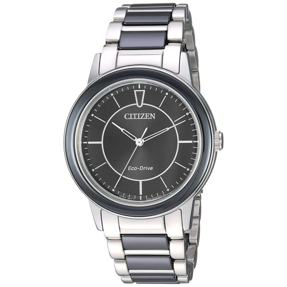 EM0741-51E Chandler Eco-drive Black Dial Silver Ceramic Womens Watch by Citizen