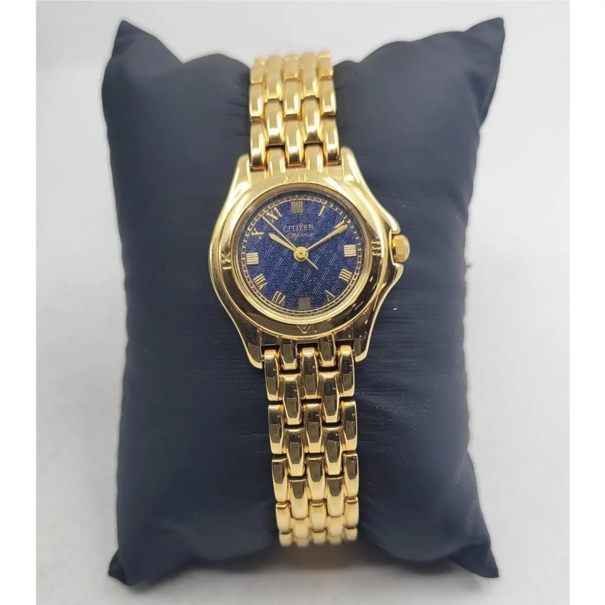Citizen Elegance WR Blue Dial Gold Tone Ladies Watch EE5122-59L