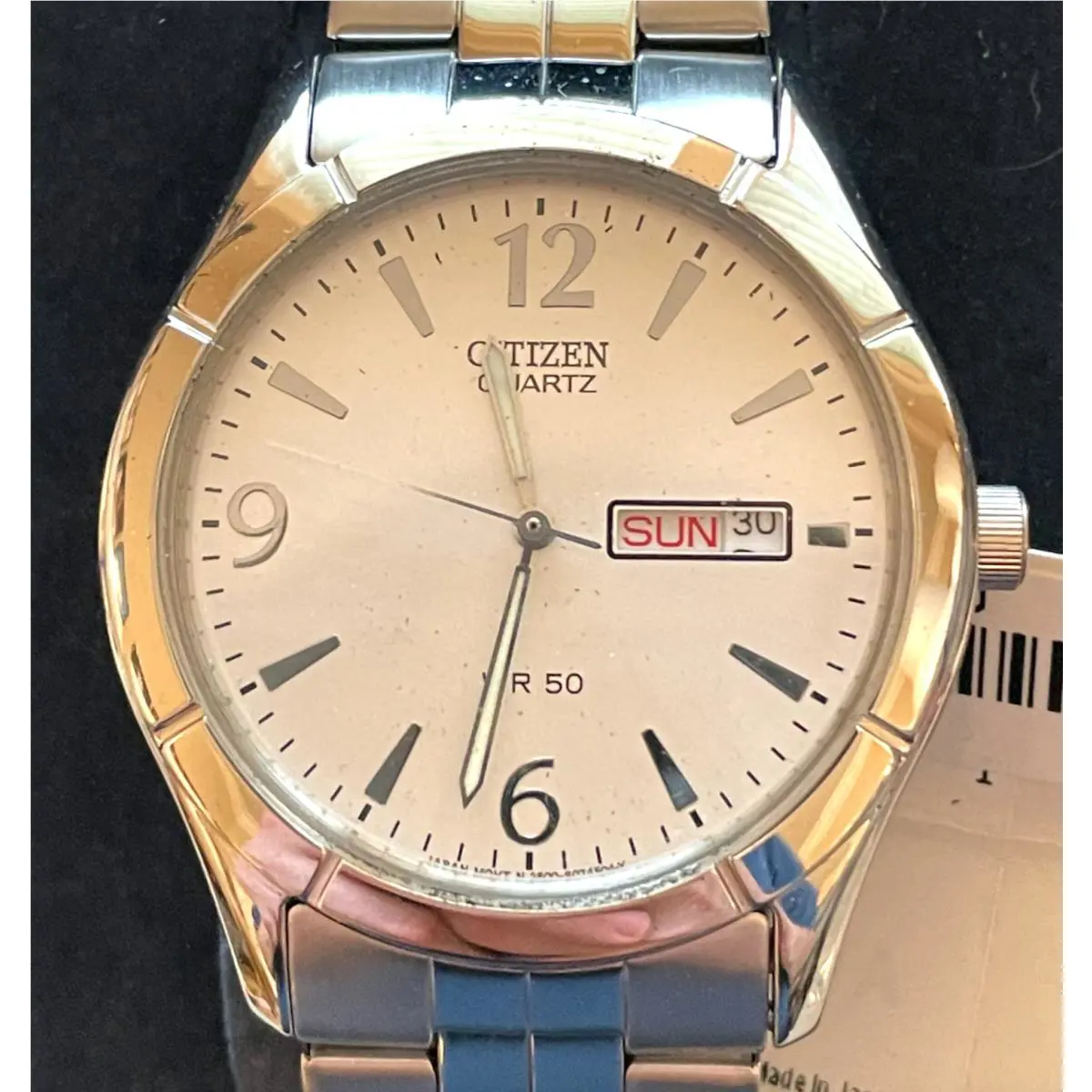 Citizen Men`s Quartz Silver Stainless Steel Day/date 37mm White Watch BK3830-51A