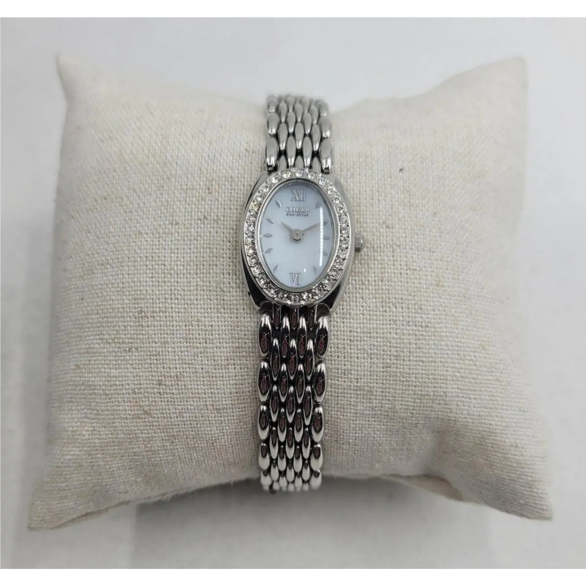 Citizen Eco-drive Stainless Steel White Dial Crystal Women`s Watch EW8250-56A