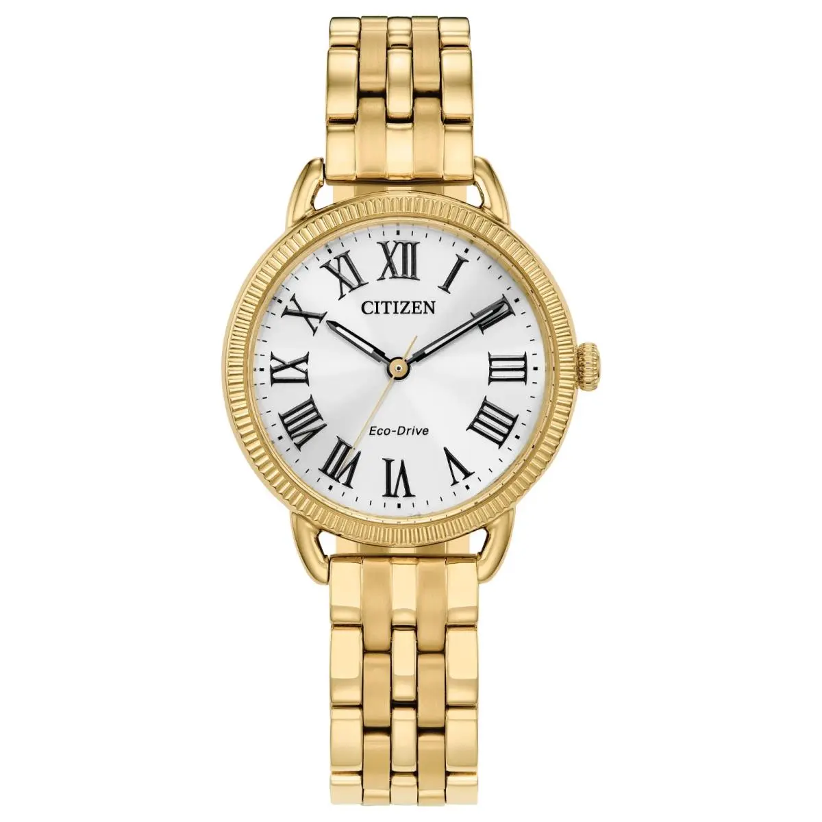 Citizen Coin Edge Silver-tone Dial Stainless Steel Women`s Bracelet EM1052-51A