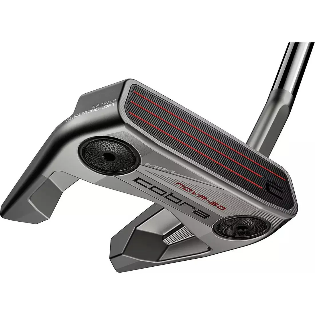 Cobra Mim Nova-30 Putter RH 35 Fang Mallet Slant Neck Adjustable Weights - Black, Lie Angle: Black