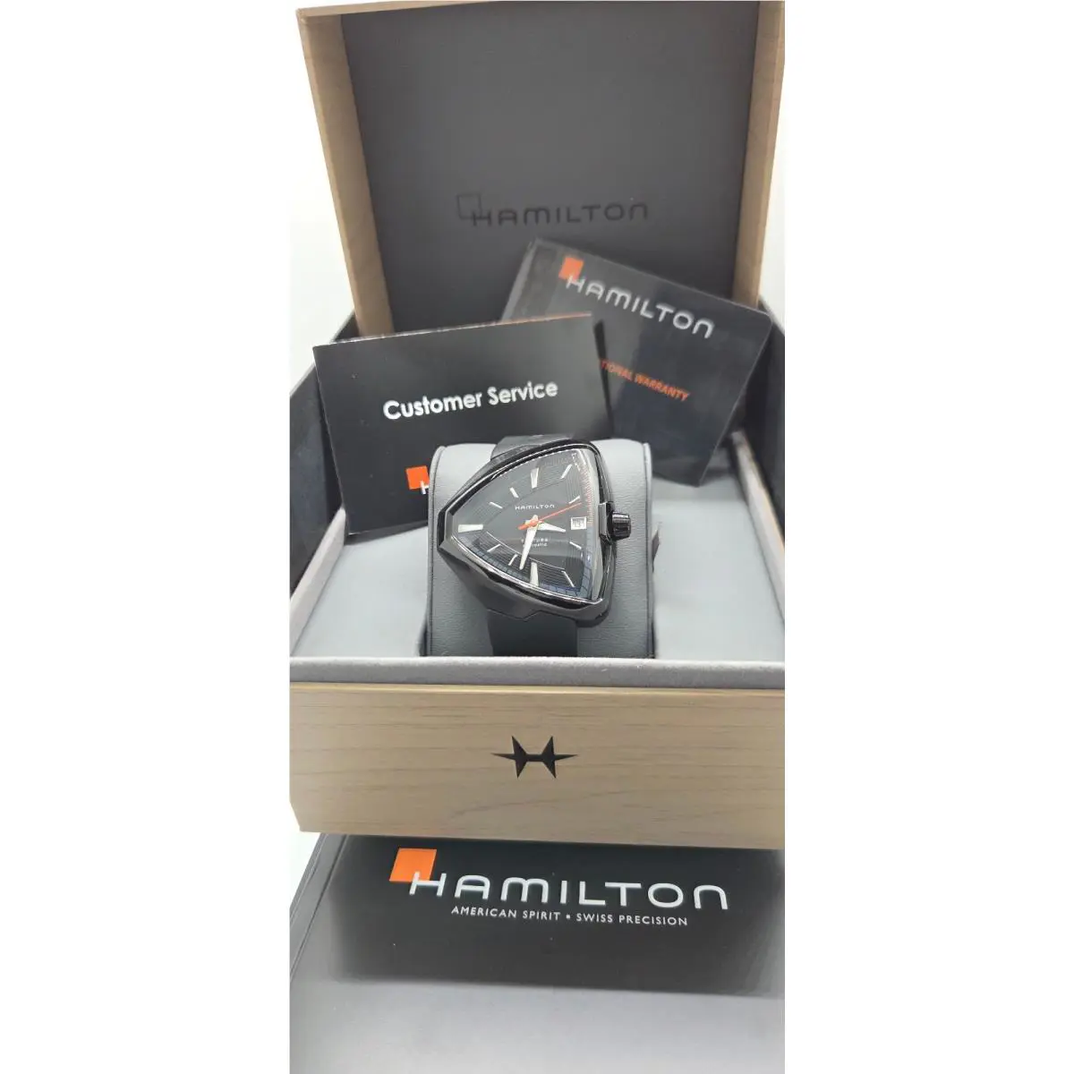 Hamilton Ventura Elvis 80 Automatic Black Dial Rubber Strap Men`s Watch