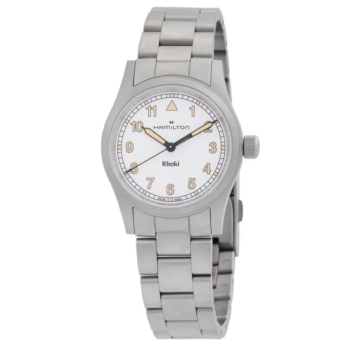 Hamilton Khaki Field Quartz White Dial Ladies Watch H69301110 - Dial: White, Band: Silver-tone, Bezel: Silver-tone
