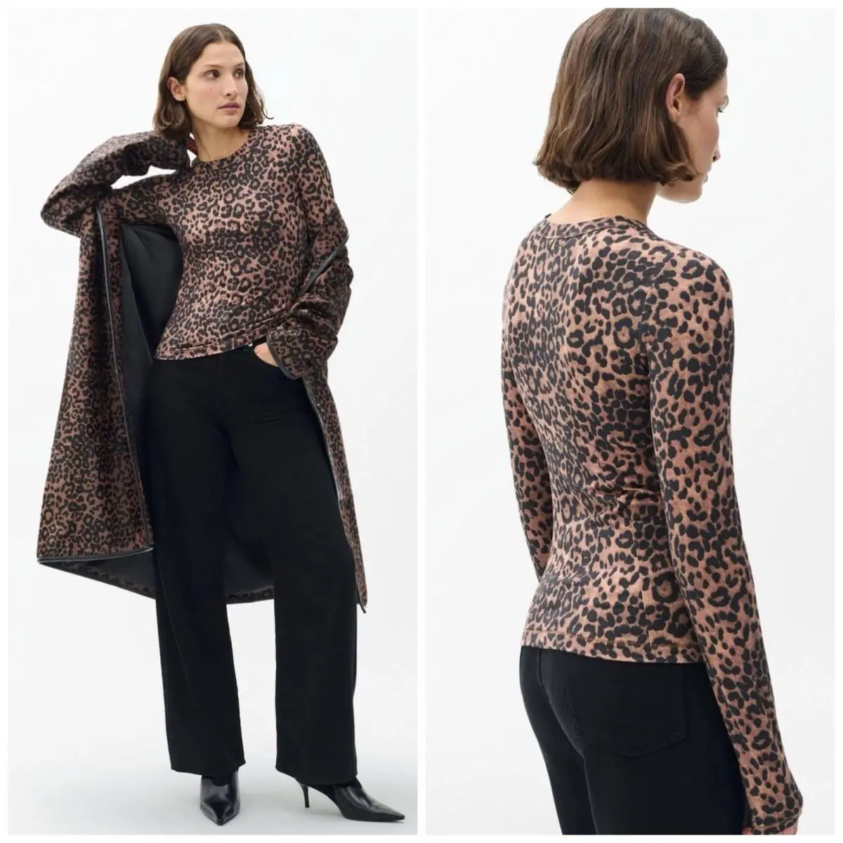 Rag Bone Luca Printed Leopard Tshirt In Brown Size: Small
