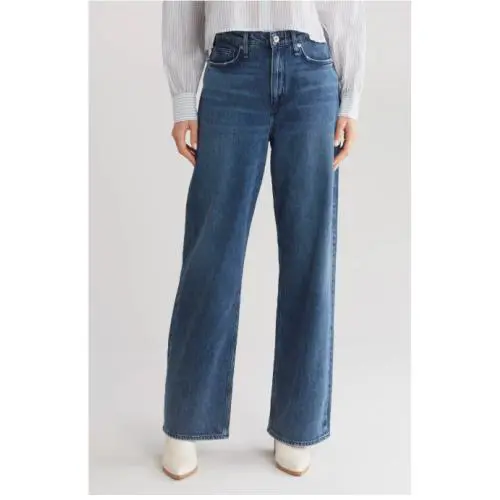 Rag Bone The Logan Mid Rise Wide Leg Jeans Womens 26 Medium Wash Charlock