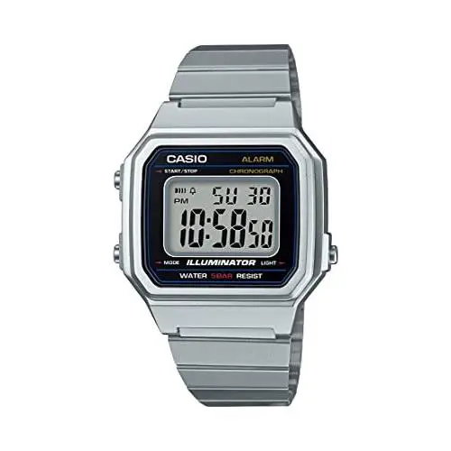 Casio Men`s B650WD-1ACF Classic Digital Display Quartz Silver Watch - Silver/Black