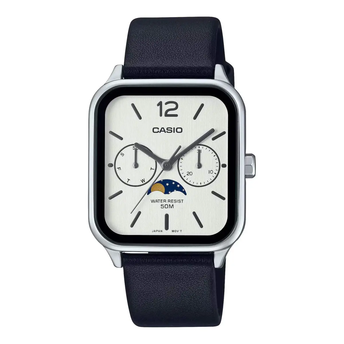 Casio MTP-M305L-7AV Moonphase Quartz Analog White Dial Watch
