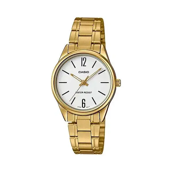 Casio LTP-V005G-7B Gold Ion Plated Stainless Steel Analog Womens Watch MTP-V005