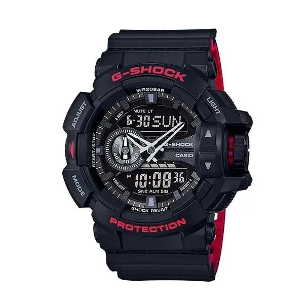 Casio G-shock GA-400HR-1A Black Red Analog Digital 200M Shock Resistant Watch