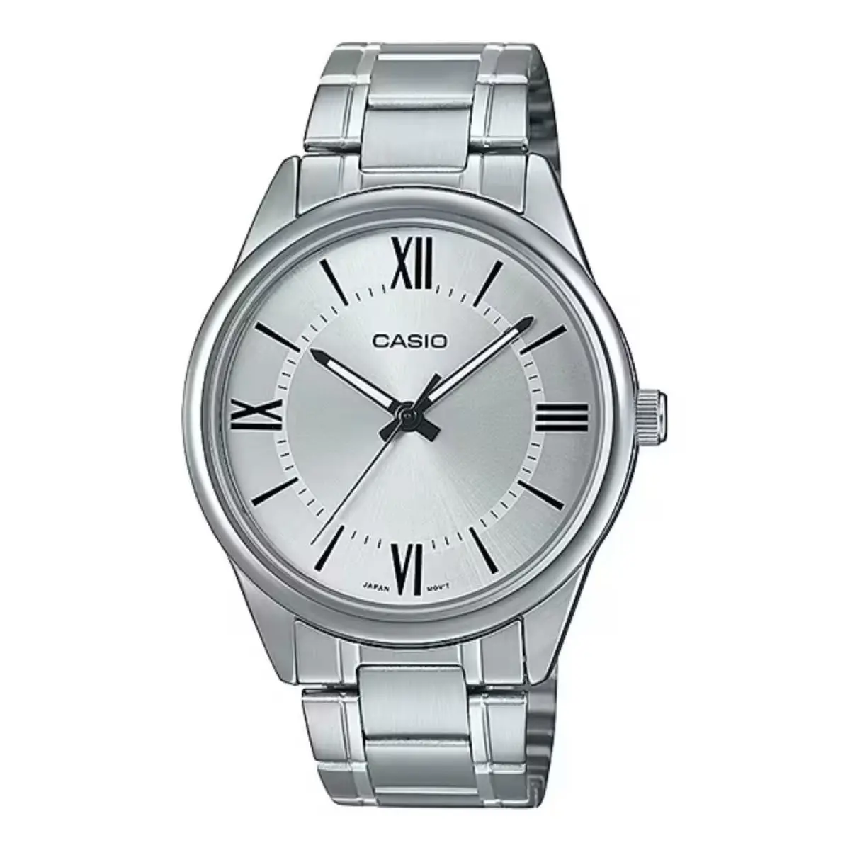 Casio Men’s Classic Roman Numeral Analog Watch with Steel Bracelet - Silver