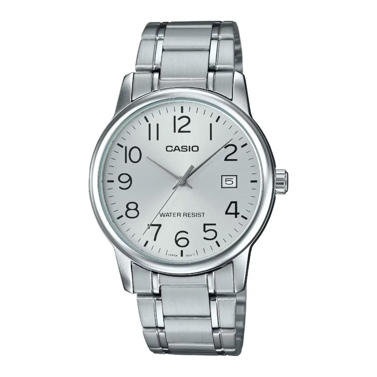 Men’s Silver Digital Watch with Silver Dial - MTP-V002D-7B by Casio