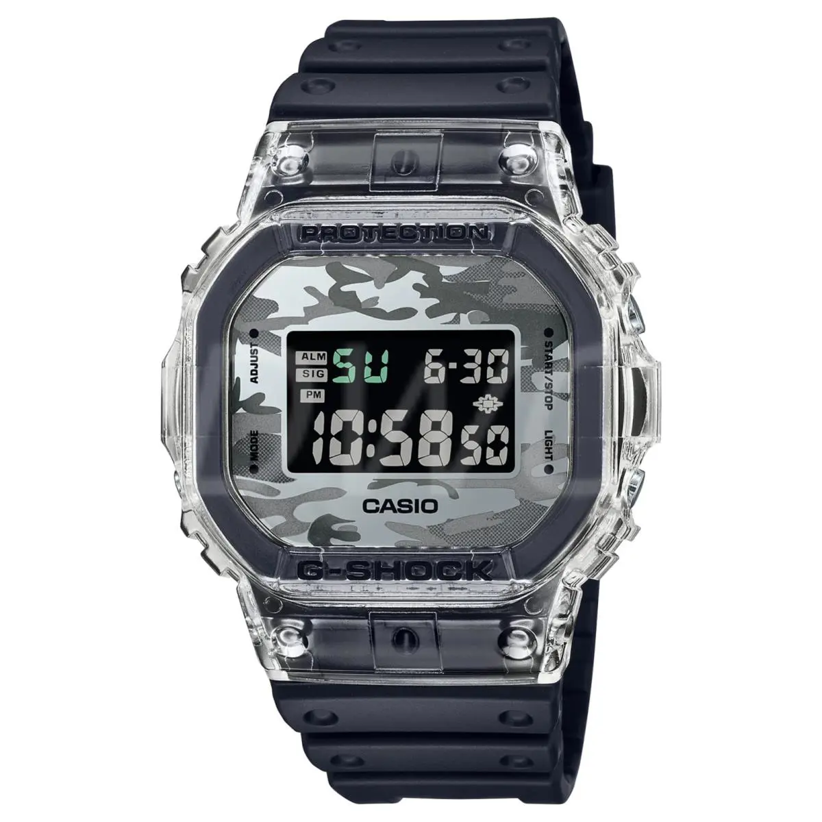 Casio G-shock DW-5600SKC-1DR Digital Gray Black Translucent Camouflage Men Watch